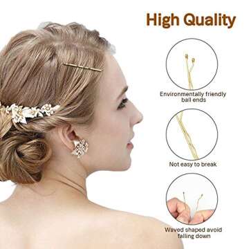 72 Count 2 Inches Bobby Pins Gray, Safe Rounder Tips & Strong Grip Hairpins for Women