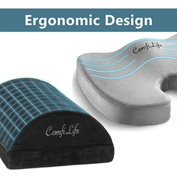 ComfiLife Seat Cushion & Foot Rest Bundle for Comfort