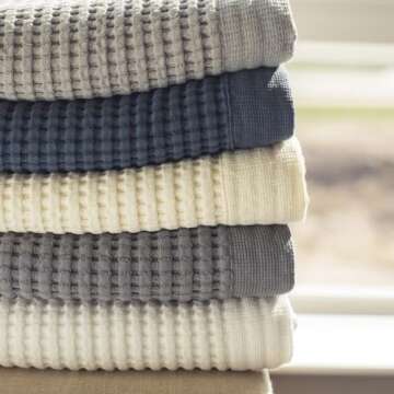 GILDEN TREE Waffle Hand Towels for Bathroom Quick Dry Large Luxury Hand Towels, Lint Free Super Absorbent Cotton Hand Towels, Hand Towels for Bathroom Set of 2, Modern Style (Cream)