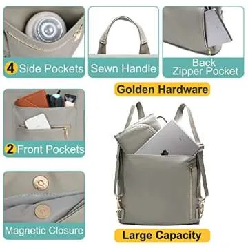 Diaper bag, Leather Diaper Bag Backpack by MF Store, Diaper Backpack with Laptop Sleeve,Changing Pad,Wipes Pouch,Stroller Straps and Insulated Pockets