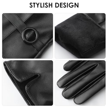 Chic Leather Gloves for Women - Touchscreen & Warm Winter Wear