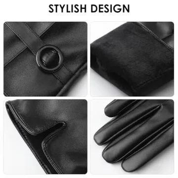 Chic Leather Gloves for Women - Touchscreen & Warm Winter Wear