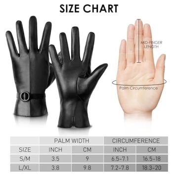 Chic Leather Gloves for Women - Touchscreen & Warm Winter Wear