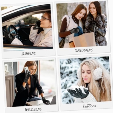 Chic Leather Gloves for Women - Touchscreen & Warm Winter Wear
