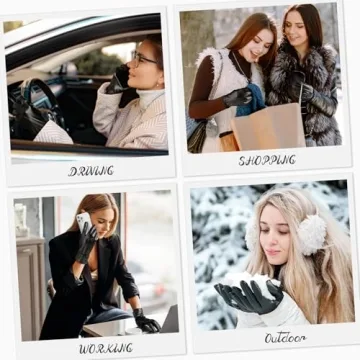 Chic Leather Gloves for Women - Touchscreen & Warm Winter Wear