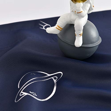 Vangao Kids Navy Blue Space Theme Blackout Curtains Set 2 Panels
