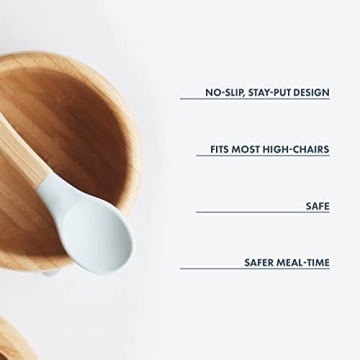 Avanchy Bamboo Baby Bowl with Spoon for Easy Feeding