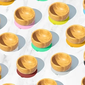 Avanchy Bamboo Baby Bowl with Spoon for Easy Feeding