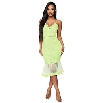 Elegant Floral Lace Bodycon Mermaid Midi Dress