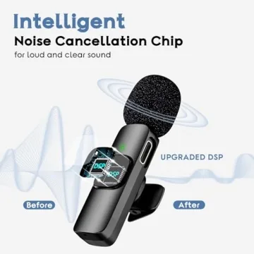 Wireless Lavalier Microphone for iPhone 15 & Android