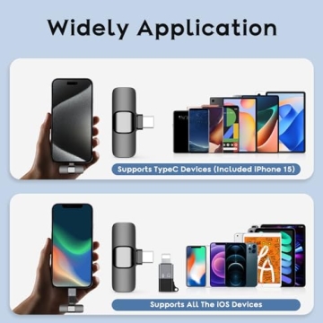 Wireless Lavalier Microphone for iPhone 15 & Android