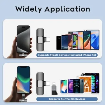 Wireless Lavalier Microphone for iPhone 15 & Android