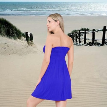 Loxdonz Women's Comfortable Tube Summer Dress Cover Up