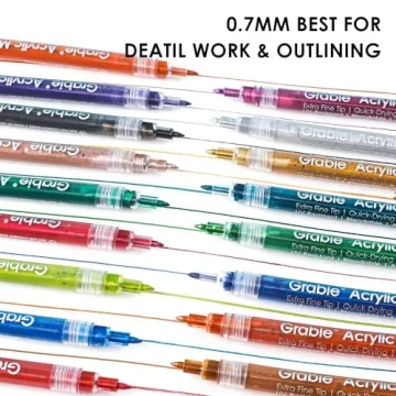 Grabie Acrylic Paint Pens, Acrylic Paint Markers, 18 Colors, 0.7 mm, Extra Fine Tip Paint Markers, Premium Paint Pens for Painting on Various Surface, Acrylic Paint Set, Art Supplies for Acrylic Paint