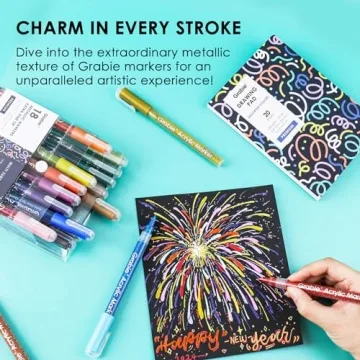 Grabie Acrylic Paint Pens, Acrylic Paint Markers, 18 Colors, 0.7 mm, Extra Fine Tip Paint Markers, Premium Paint Pens for Painting on Various Surface, Acrylic Paint Set, Art Supplies for Acrylic Paint