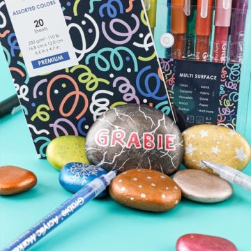 Grabie Acrylic Paint Pens, Acrylic Paint Markers, 18 Colors, 0.7 mm, Extra Fine Tip Paint Markers, Premium Paint Pens for Painting on Various Surface, Acrylic Paint Set, Art Supplies for Acrylic Paint