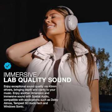 JLab JBuds Lux ANC Wireless Headphones, Mauve, Hybrid Active Noise Cancelling, Customizable Sound, S...