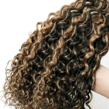 Liqusee Water Wave Curly 1B/30 Human Braiding Hair 100g One Bundle/Pack Bulk Human Hair for Braiding No Weft Micro Human Hair Braiding Hair Wet and Wave for Boho Braids (20 inch, Water Wave 1B/30)