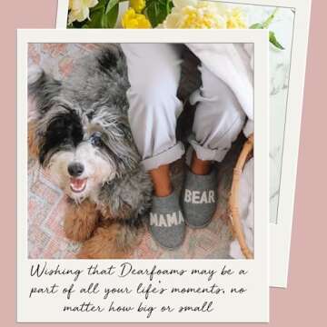 Dearfoams Women’s Christmas Gifts for Mom Cute Matching Family Pajama Mama Bear Slipper