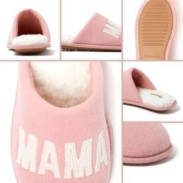 Dearfoams Women’s Christmas Gifts for Mom Cute Matching Family Pajama Mama Bear Slipper