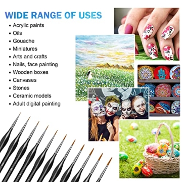 11 PCS Detail Brush Set for Fine Art Painting and Miniatures