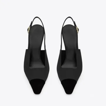 Trelako Women's Satin Slingback Stiletto Pumps for Weddings