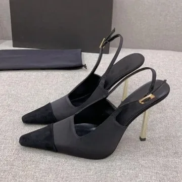 Trelako Women's Satin Slingback Stiletto Pumps for Weddings