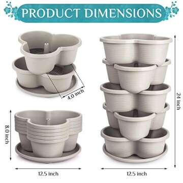 Amazing Creation Stackable Planter, Vertical Oasis Tiered Garden Planter, Grow Vegetables, Herbs, and Succulents with Ease