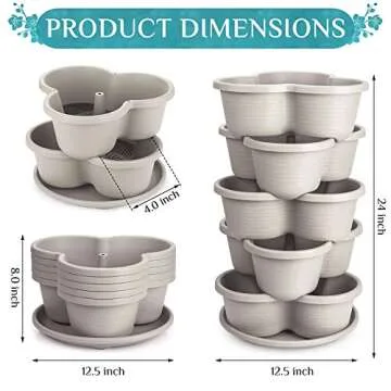 Amazing Creation Stackable Planter, Vertical Oasis Tiered Garden Planter, Grow Vegetables, Herbs, and Succulents with Ease