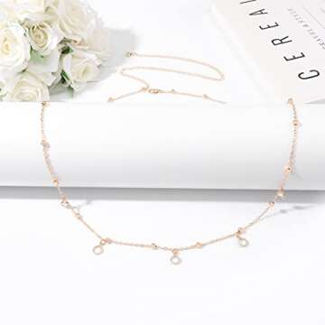 Sixexey Boho Waist Chain Gold Bead Belly Chains Summer Beach Body Jewelry for Women