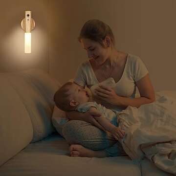 Motion Sensor Wall Sconces Indoor, 2PCS Rechargeable Magnetic Motion Sensor Night Light Indoor with Adjustable 3-Color Lighting, Perfect for Bedrooms, Storage Rooms, Porches, and as Night Light