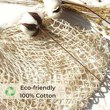 YIPLUS Cotton Mesh Produce Bag, 2 Pack Reusable Ecology Washable Organic Shopping Grocery Farmer Market Bags String Net Tote for Vegetables and Fruit with Long/Short Handle (Beige)