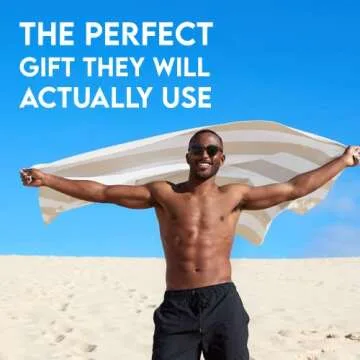 Dock & Bay Beach Towel - Quick Dry, Sand Free - Compact, Lightweight - 100% Recycled - Includes Bag - Cabana Light - Bora Bora Beige - Extra Large (200x90cm, 78x35)