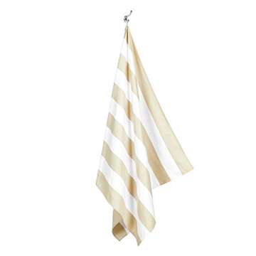 Dock & Bay Beach Towel - Quick Dry, Sand Free - Compact, Lightweight - 100% Recycled - Includes Bag - Cabana Light - Bora Bora Beige - Extra Large (200x90cm, 78x35)