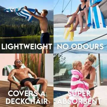 Dock & Bay Beach Towel - Quick Dry, Sand Free - Compact, Lightweight - 100% Recycled - Includes Bag - Cabana Light - Bora Bora Beige - Extra Large (200x90cm, 78x35)