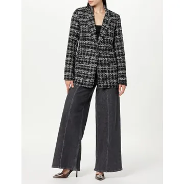 Stylish Blake Long Blazer for Women - Black Boucle Comfort