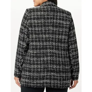 Stylish Blake Long Blazer for Women - Black Boucle Comfort