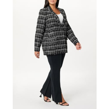 Stylish Blake Long Blazer for Women - Black Boucle Comfort