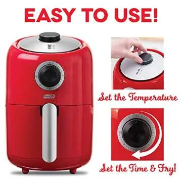 DASH Compact Air Fryer with Auto Shut Off - 2 Quart Red