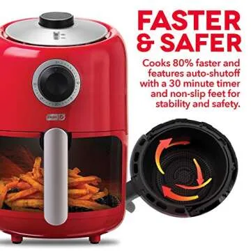 DASH Compact Air Fryer with Auto Shut Off - 2 Quart Red