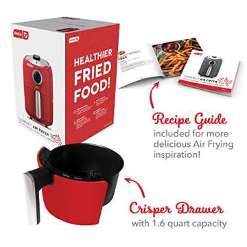DASH Compact Air Fryer with Auto Shut Off - 2 Quart Red