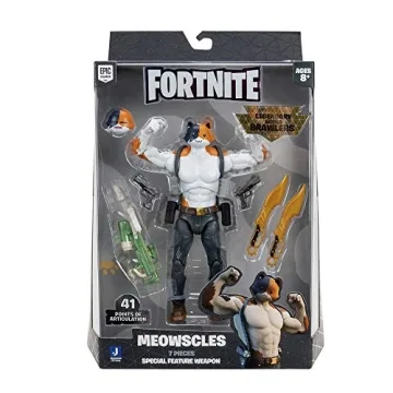 FORTNITE Meowscles 7" Action Figure with 41 Points of Articulation & Accessories