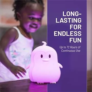 LumiPets Penguin Night Light for Kids - Color Changing Fun