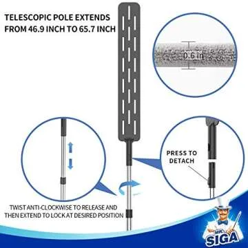 MR.SIGA Microfiber Long Duster for Easy Gap Cleaning