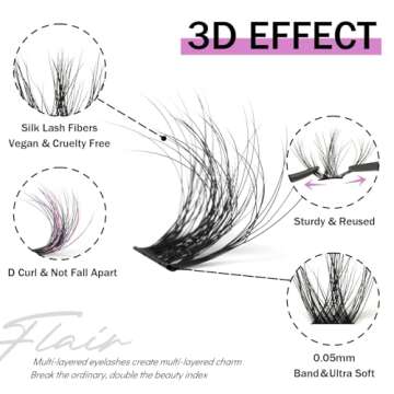 Mayhug Lash Clusters Kit - 144pcs 3D False Eyelashes