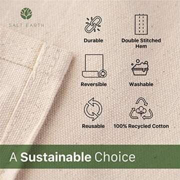 Canvas Drop Cloth by Salt Earth, Pack of 1 Reusable Paint Drop Cloth, 100% Recycled Cotton, All Purpose Painters Drop Cloth, Cotton Canvas Tarp Cover for Painter Furniture & Floor Protection (6x9 FT)