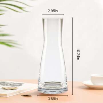 Aoderun Flower Vase for Decor 10" Clear Glass Vase for Centerpieces Large Vases for Flowers Dried Flower Home Decor Living Room Kitchen Office Wedding(Clear)