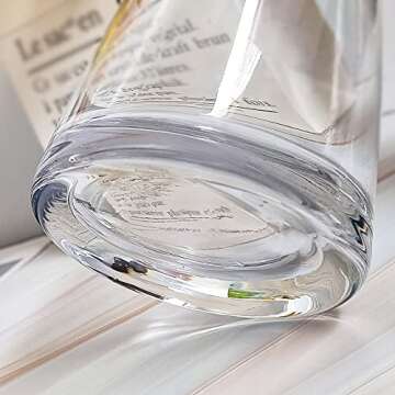 Aoderun Flower Vase for Decor 10" Clear Glass Vase for Centerpieces Large Vases for Flowers Dried Flower Home Decor Living Room Kitchen Office Wedding(Clear)