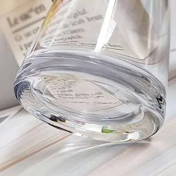 Aoderun Flower Vase for Decor 10" Clear Glass Vase for Centerpieces Large Vases for Flowers Dried Flower Home Decor Living Room Kitchen Office Wedding(Clear)