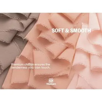 Vitalizart Dusty Rose Handmade Chiffon Silk Ribbon Fringe 1.5" x 21 Yd Frayed Edges Brown Ribbons for Wedding Invitations Bridal Bouquets Gifts Wrapping Crafts Holiday Party Decorations Nude Pink